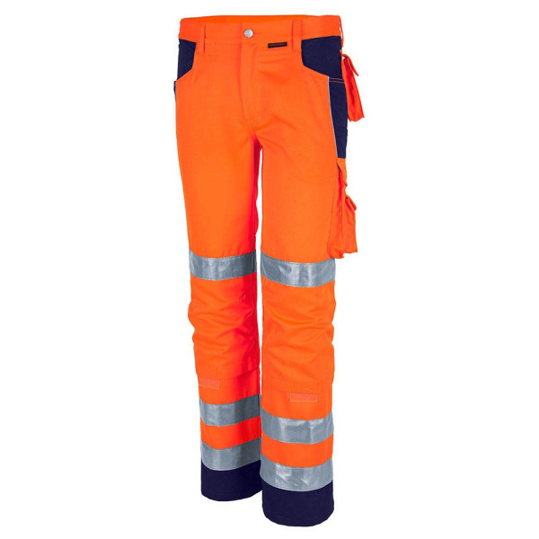 4046987035594 - Arbeitshose pro Warnschutz in warnorange marine Größe 24 - Bundhose - Warnschutz für PROfessionals - warnorange marine - 24 - Qualitex