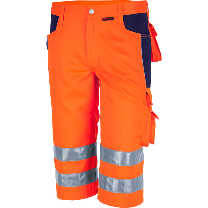 4046987035938 - ArbeitsshortsPRO Warnschutz in warnorange marine Größe 60 - kurze Arbeitshose - Warnschutz für PROfessionals - warnorange marine - 60 - Qualitex