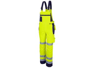 4046987036348 - Arbeitshose pro Warnschutz in warngelb marine Größe 94 - Latzhose - Warnschutz für PROfessionals - warngelb marine - 94 - Qualitex
