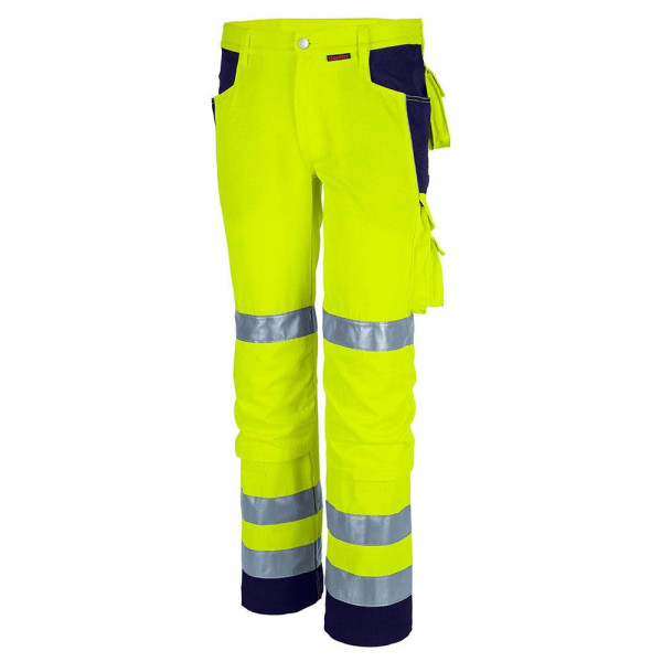 4046987036386 - Arbeitshose pro Warnschutz in warngelb marine Größe 110 - Bundhose - Warnschutz für PROfessionals - warngelb marine - 110 - Qualitex