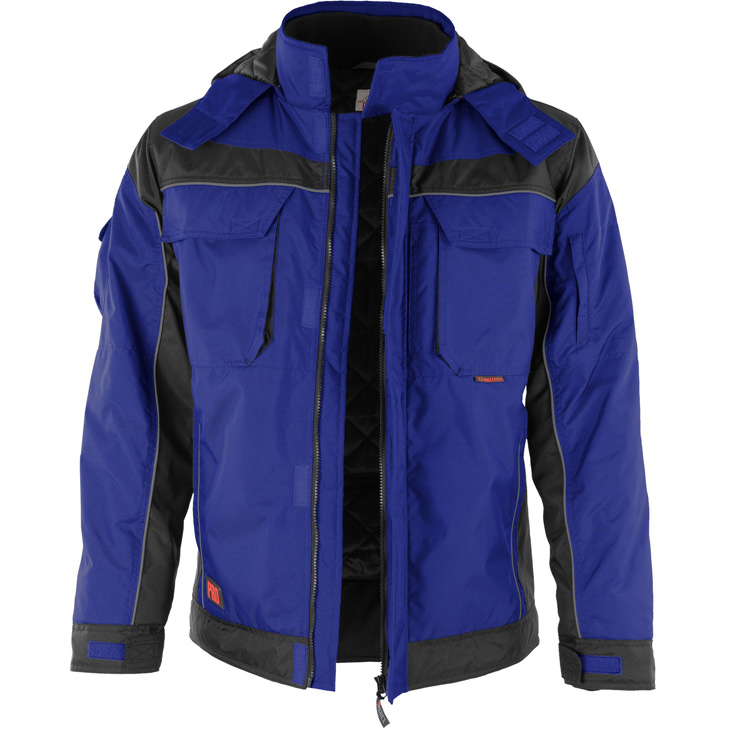 4046987041502 - Arbeitsjacke pro in kornblau schwarz Größe s - wetterfeste Winterjacke - Arbeitsjacke eisige Tage - kornblau schwarz - s - Qualitex