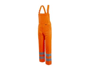 4046987050191 - Arbeitshose pro Warnschutz in warnorange Größe 24 - Latzhose mg 245 g - Warnschutz Blaumann - warnorange - 24 - Qualitex