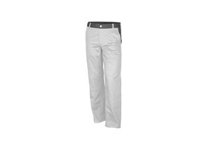 4046987062576 - Arbeitshose basic 2-farbig in weiss grau Größe 42 - Bundhose bw 240 g - standard Werkstatthose - weiss grau - 42 - Qualitex