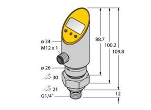 4047101241280 - Druckschalter 1 St PS001V-504-LI2UPN8X-H1141 -1 bar bis 1 bar