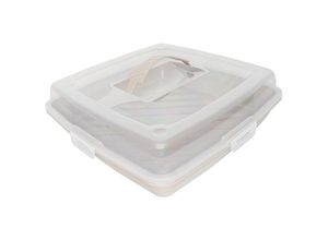 4047125283778 - MICHELINO Kuchenbehälter Kuchen-Transportbox 35x35x10cm Serie Alythia Beige