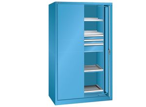 4047417505823 - - Schwerlastschrank mit Einschwenktüren Vollblech Zylinderschloss BxTxH 1146x690x1950 mm ral 5012