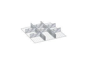 4047417508985 - LISTA Schubladeneinteilung Trennwände verzinkt 8-teilig für Fronthöhe 150 - 300 mm