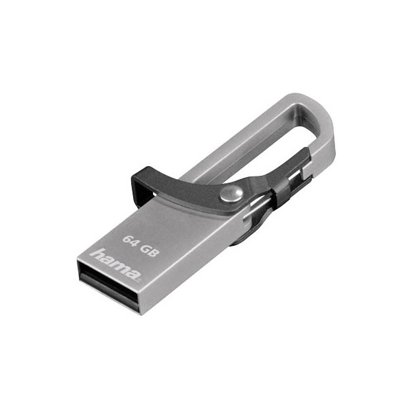 4047443213907 - USB-Stick Hook-Style USB 20 silber grau 64 GB 4047443213907 Hama