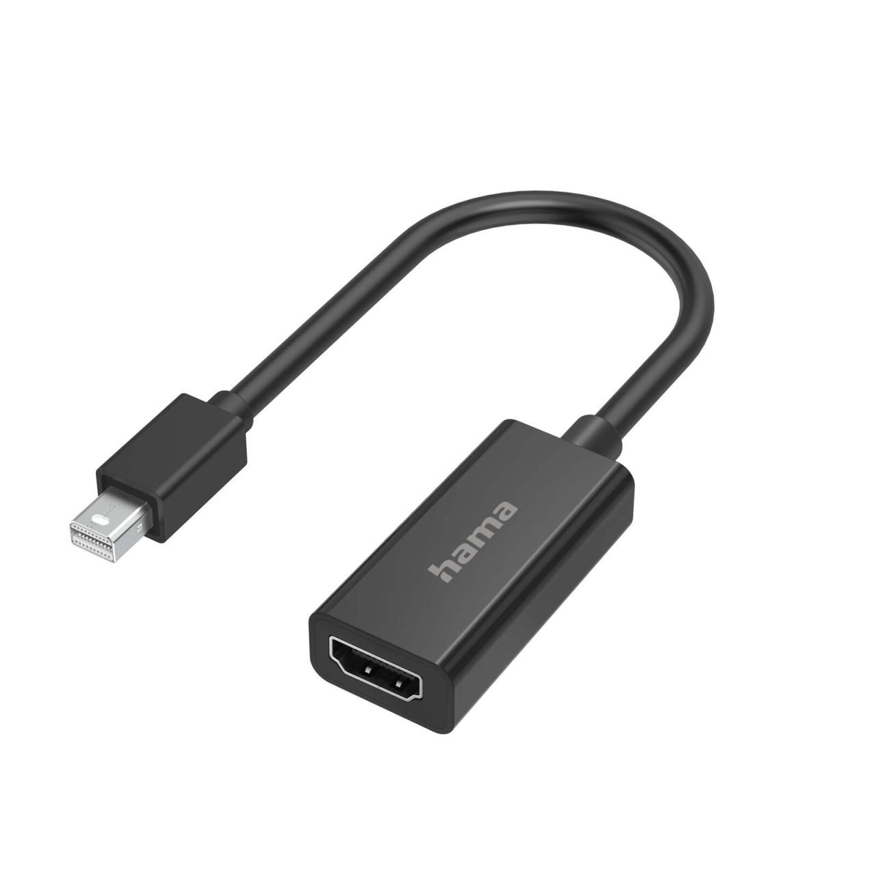 4047443437341 - Mini Displayport auf hdmi Adapter (Mini Displayport Stecker auf hdmi Buchse Video Adapter für Mac Ultra hd 4k) Farbe Schwarz - Hama