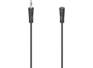 4047443439871 - 00205121 Klinke Audio Verlängerungskabel [1x UK-Stecker - 1x Klinkenbuchse 35 mm] 5 m Schwarz - Hama