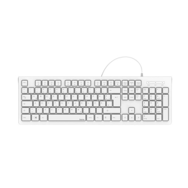 4047443451095 - hama KC-200 Tastatur kabelgebunden weiß