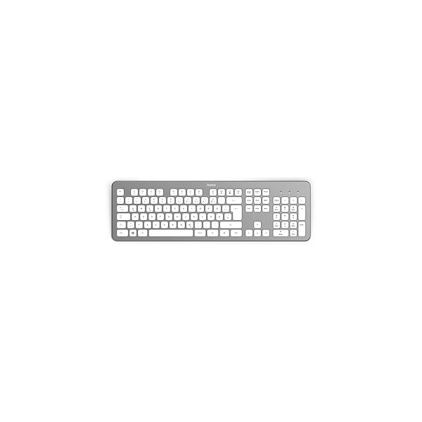 4047443468574 - hama 00182610 Tastatur KW-700 kabellos Silber Weiß QWERTZ DE