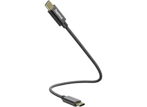 4047443486899 - USB-Ladekabel usb 20 usb-c® Stecker usb-c® Stecker 020 m Schwarz 00201604 - Hama