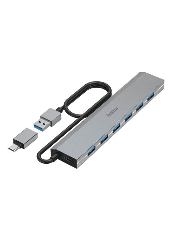 4047443491862 - hama 00200137 USB-Hub 7 Ports USB 32 Gen1 5 Gbit s inkl USB-C-Adapter und Netzteil