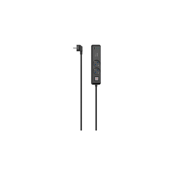 4047443497314 - hama 00223188 Steckdosenleiste 2-fach USB-C A 65W PD Schalter 14 m Schwarz Grau