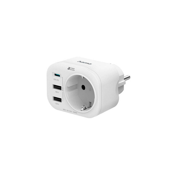 4047443498359 - - Netzteil - multiple plug 1 usb-c pd 2 usb-a protective contact 20w - 250 V - 4000 Watt - Ausgangsanschlüsse 4