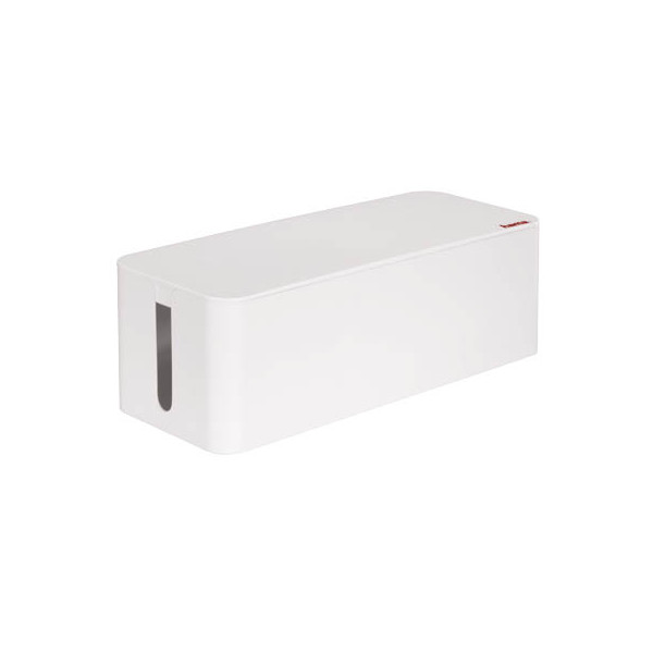 4047443508409 - Kabelbox Kabelbox für Standard 6er Steckdosenleisten Stecker Kabel Ladegerät (1-tlg) Schlichtes Design Schreibtisch Tisch große Aufbewahrungsbox weiß