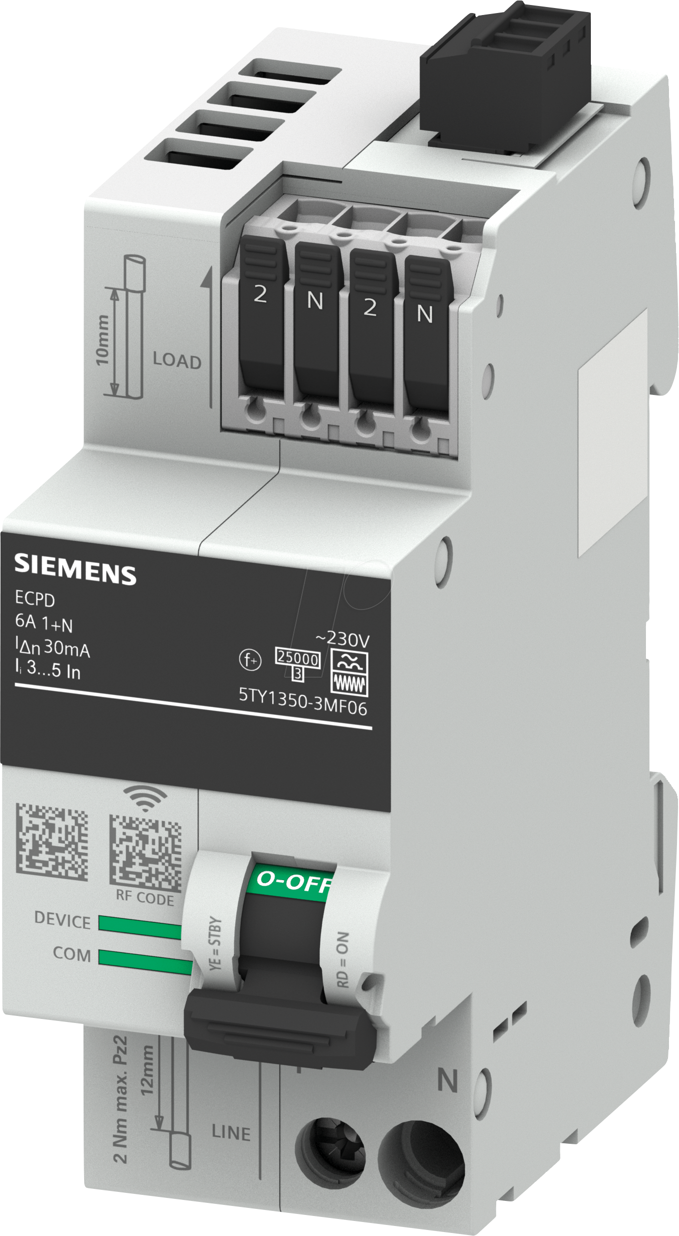 4047624417049 - SIE 5TY13503MF06 - ECPD mit Mess- und Kommunikationsfunktion RCD Typ F 30mA In 6A