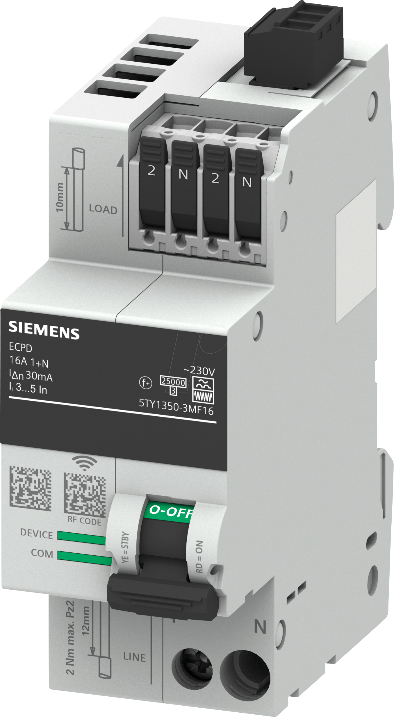 4047624417063 - SIE 5TY13503MF16 - ECPD mit Mess- und Kommunikationsfunktion RCD Typ F 30mA In 16A