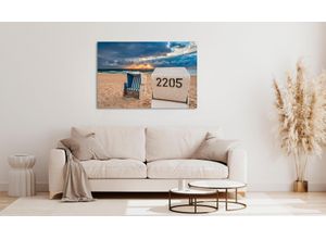 4047809882709 - Acrylglasbild QUEENCE Strandkorb Sylt beige (farbe bild(er) beige) B120cm H80cm Bilder Fine Art-Print in Galeriequalität