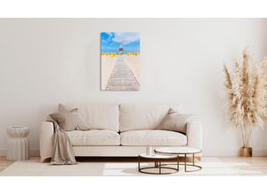 4047809884598 - Acrylglasbild QUEENCE Early Bilder Gr B H 80 cm x 60 cm Acrylglasbild Strand Hochformat 1 St beige Acrylglasbilder