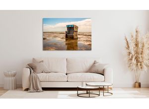 4047809884680 - Acrylglasbild QUEENCE Eba Bilder Gr B H 90 cm x 60 cm Acrylglasbild Strand Querformat 1 St blau Acrylglasbilder