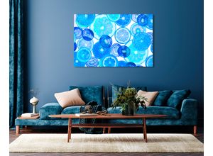 4047809884901 - Acrylglasbild QUEENCE Egid Bilder Gr B H 60 cm x 40 cm Acrylglasbild Abstrakt Querformat 1 St blau Acrylglasbilder