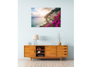 4047809885229 - Acrylglasbild QUEENCE Ella Bilder Gr B H 120 cm x 80 cm Acrylglasbild Landschaft Querformat 1 St pink Acrylglasbilder