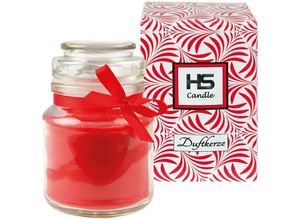 4047958330021 - Hs Candle - Duftkerze Rose im Glas Kerze 10cm x Ø7cm in Geschenkbox 120gr Wachs - Brenndauer ca 30 Stunden Duft Kerze BonBon Glas mit Deckel