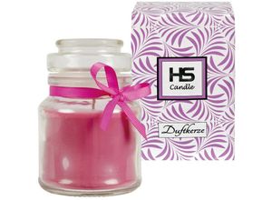 4047958330120 - Hs Candle - Duftkerze Lavendel im Glas Kerze 10cm x Ø7cm in Geschenkbox 120gr Wachs - Brenndauer ca 30 Stunden Duft Kerze BonBon Glas mit Deckel