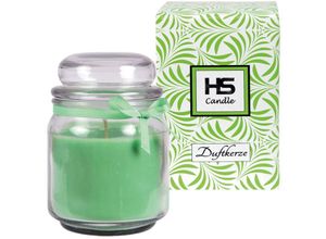 4047958330212 - Hs Candle - Duftkerze Coconut-Limes im Glas Kerze 13cm x Ø9cm in Geschenkbox 300gr Wachs - Brenndauer ca 50 - 60 Stunden Duft Kerze BonBon Glas