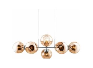 4048194058373 - - Decken Pendel Leuchte Glas Kugel Spots amber Wohn Ess Zimmer Beleuchtung Hänge Lampe höhenverstellbar 31240823