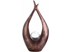 4048194086796 - Gartendeko LED Solarlampe Skulptur bronze Dekoleuchte Außenlampe Bruchglas Kugel BxHxT 25 x 475 x 13 cm