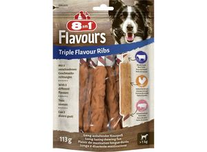 4048422144700 - Flavours Kaustange Triple Flavour Ribs 113 g Hundeleckerlis - 8in1