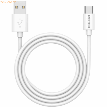 4048466958882 - PEDEA PEDEA Schnelllade- und Datenkabel USB-A USB-C  1m weiß