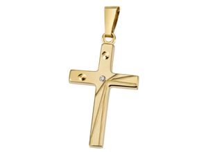 4048494859434 - Ketten-Anhänger FIRETTI Schmuck Geschenk Gold 375 Halsschmuck Anhänger Halskette Kreuz Schmuckanhänger Gr Gelbgold 375 055 g gelb (gelbgoldfarben) Damen Anhänger zu Hoodie Kleid Shirt Jeans Sneaker Anlass Geburtstag Weihnachten