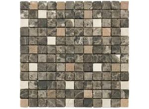 4048527007450 - Mosaikfliese Marmor Emparador 30 x 30 cm braun Steinmaß ca 23 x 23 cm