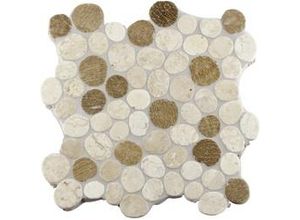 4048527008822 - Mosaikfliese Marmor Kiesel 30 x 30 cm weiß-beige