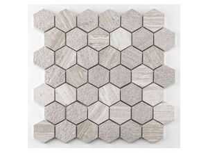 4048527030717 - Mosaikfliese Marmor Hexagon 30 x 30 cm creme-mix Steingröße ca 48 x 55 cm