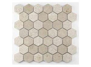 4048527030748 - Mosaikfliese Marmor Hexagon 30 x 30 cm sand-mix Steingröße ca 48 x 55 cm