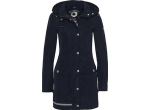 4048545209539 - WELLENSTEYN Parka lang mit Kapuze Reißverschluss Eingrifftaschen für Damen blau XL