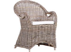 4048559625929 - Stuhl Spy grau (grau gebeizt und lackiert grau gebeizt und lackiert) B64cm H88cm T67cm Stühle Rattan Sessel