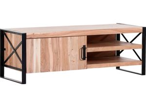 4048559971989 - Lowboard Downtown Sideboards Gr B H T 130 cm x 46 cm x 52 cm schwarz (natur schwarz) Lowboards aus massivem Akazienholz Breite 130 cm