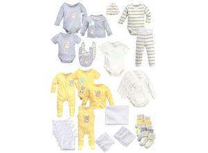 4048588242494 - Erstausstattungspaket KLITZEKLEIN Baby-Set bunt (weiß grau gelb gestreift gemustert) Baby KOB Set-Artikel Erstausstattungspakete aus Bio-Baumwolle