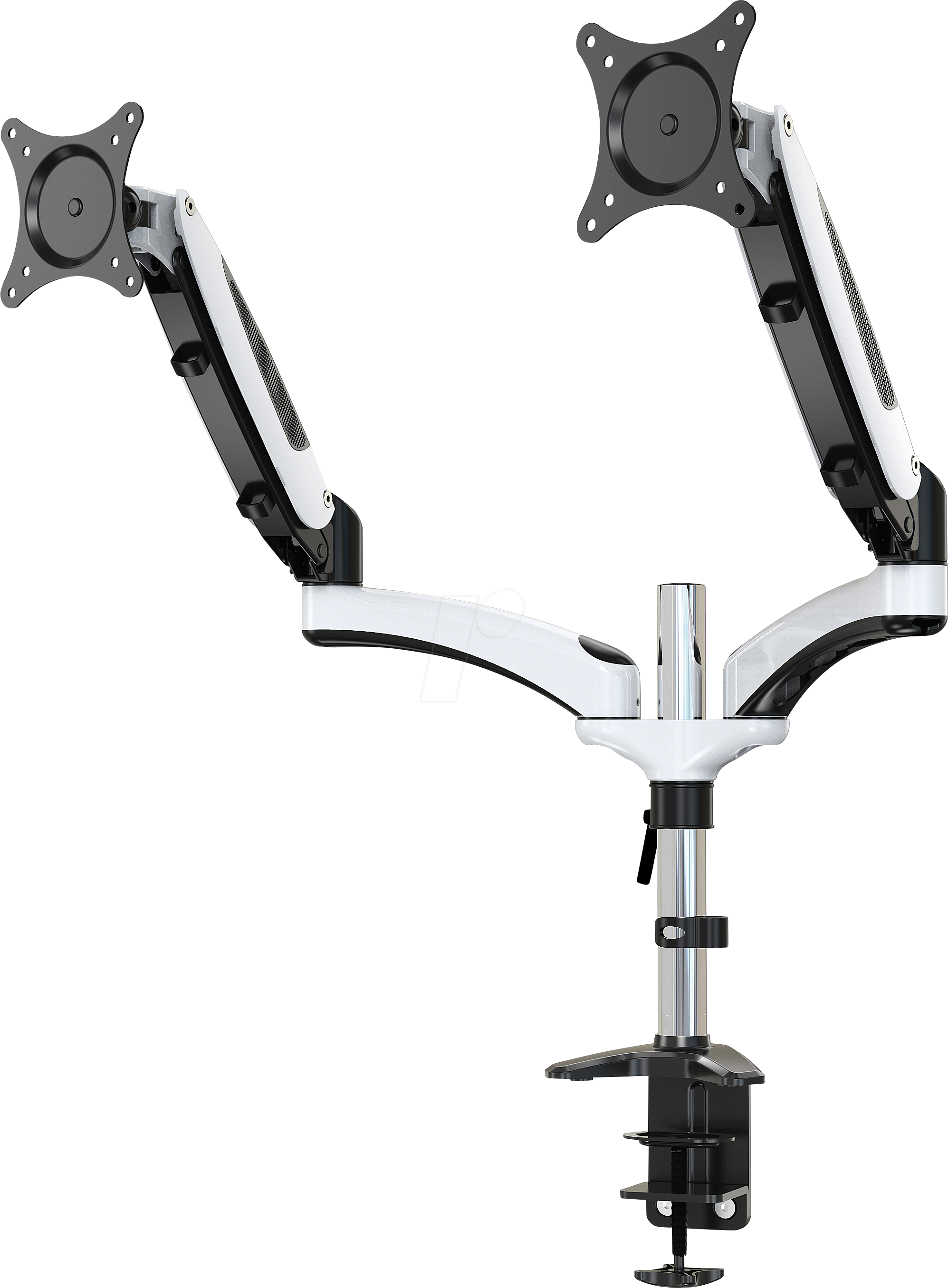 4048695100847 - ERGOLEBEN GS230TK 2 Monitor Tischhalterung mit Verlängerungen 15-27 Zoll Gasdruckfeder höhenverstellbar drehbar schwenkbar neigbar VESA 75 100 bis 8kg Monitor