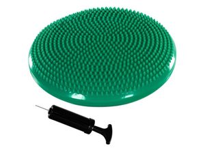 4048821630675 - Movit® Balancekissen - Orthopädisch Ø 33 cm mit Nopen Pumpe Rund für Physiotherapie Reha Gymnastik Yoga Dunkelgrün - Ballsitzkissen