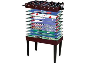 4048821687082 - GAMES PLANET® Multigame Spieletisch Mega 15 in 1 inkl komplettem Zubehör Spieltisch mit Kickertisch Billardtisch Tischtennis Speed Hockey