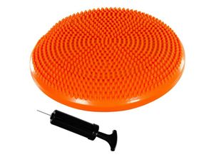 4048821727078 - Movit® Balancekissen - Orthopädisch Ø 38 cm mit Nopen Pumpe Rund für Physiotherapie Reha Gymnastik Yoga Orange - Ballsitzkissen