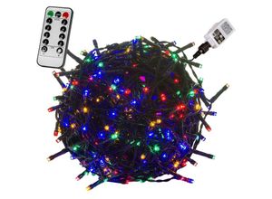 4048821745584 - VOLTRONIC® Lichterkette - 20 m 200 LED IP44 für Außen Strom 5m Netzkabel Wetterfest Bunt - LED Kupferdraht Balkon Garten Weihnachten