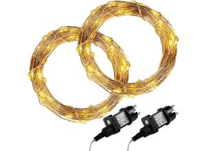 4048821770289 - VOLTRONIC 2Set 50 LED Lichterkette Draht warmweiß Adapter